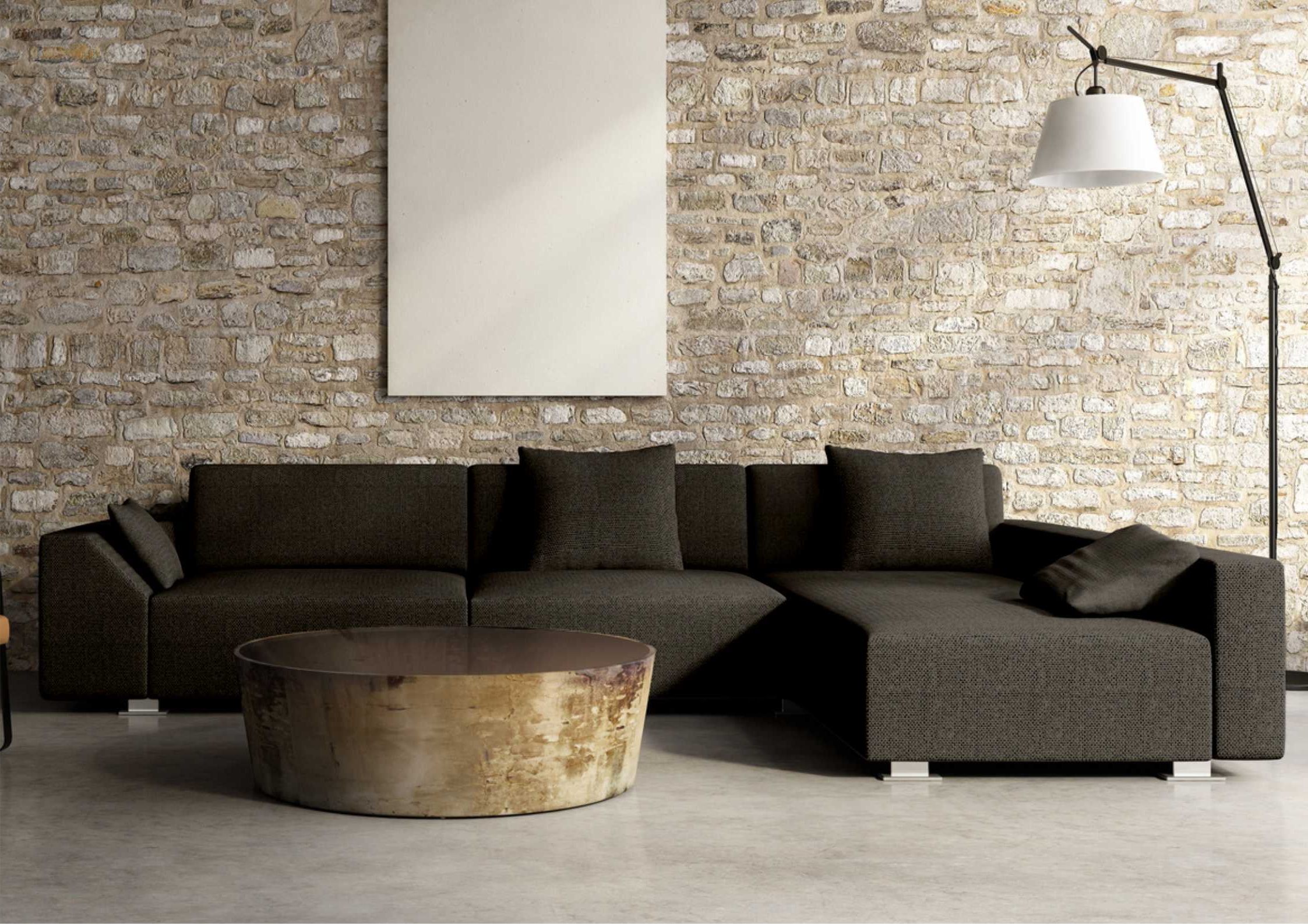 Czarny narożnik w stylu loft